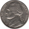  Монета. США. 5 центов 2000 год. Монетный двор D. ав.