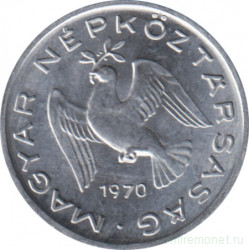Монета. Венгрия. 10 филлеров 1970 год.