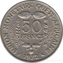 Монета. Западноафриканский экономический и валютный союз (ВСЕАО). 50 франков 1972 год.