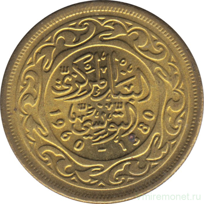 Монета. Тунис. 100 миллимов 1960 год.