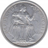 Монета. Французская Полинезия. 2 франка 1965 год. ав.
