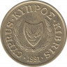  Монета. Кипр. 10 центов 1991 год. ав.