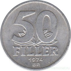 Монета. Венгрия. 50 филлеров 1974 год.