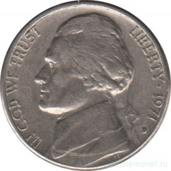 Монета. США. 5 центов 1971 год.  Монетный двор D.
