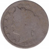 Монета. США. 5 центов 1894 год.