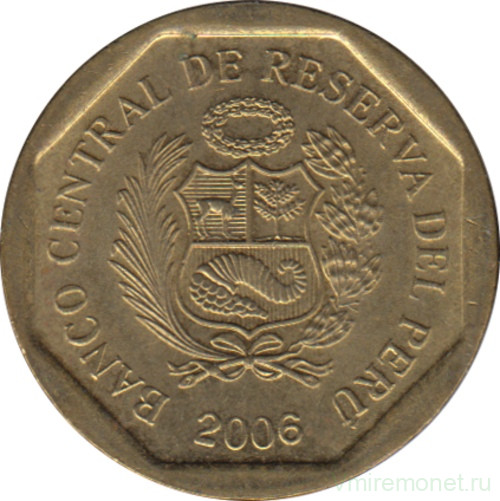 Монета. Перу. 5 сентимо 2006 год.