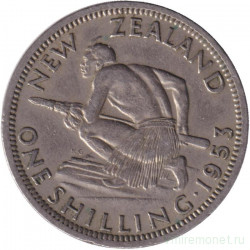 Монета. Новая Зеландия. 1 шиллинг 1953 год. 