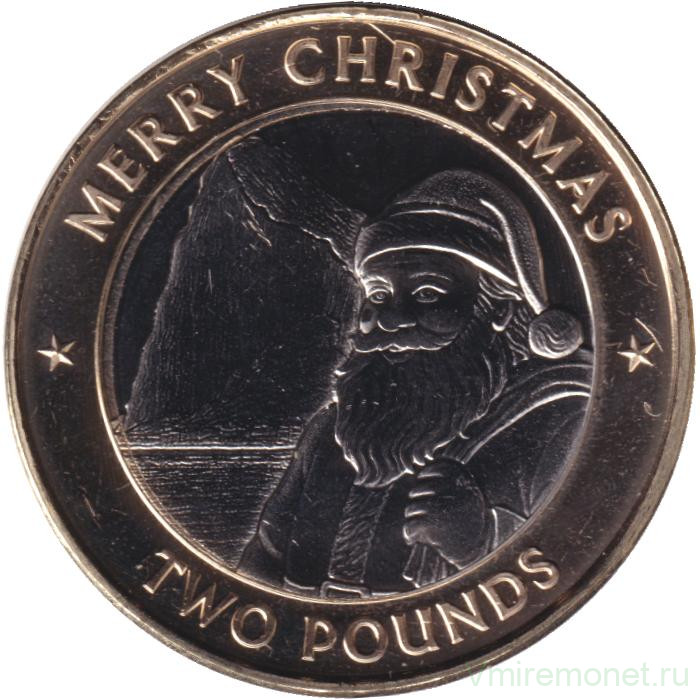 Монета. Гибралтар. 2 фунта 2025 год. Рождество.