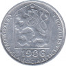 Монета. Чехословакия. 5 геллеров 1986 год. ав.