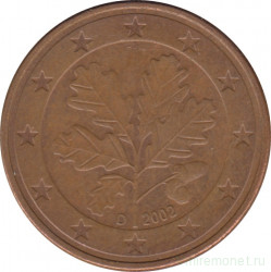 Монета. Германия. 5 центов 2002 год (D).