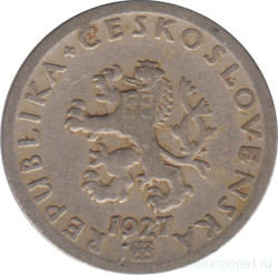 Монета. Чехословакия. 20 геллеров 1927 год.