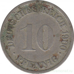 Монета. Германия (Германская империя 1871-1922). 10 пфеннигов 1900 год. (G).