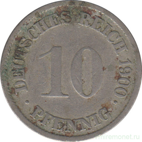 Монета. Германия (Германская империя 1871-1922). 10 пфеннигов 1900 год. (G).
