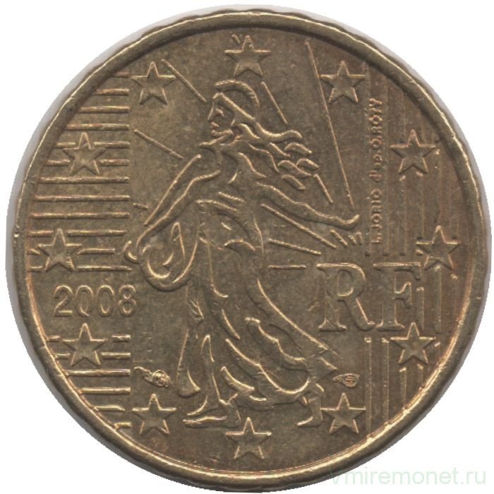 Монета. Франция. 10 центов 2008 год. 