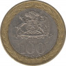 Монета. Чили. 100 песо 2011 год. ав.