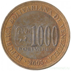 Монета. Венесуэла. 1000 боливаров 2005 год.