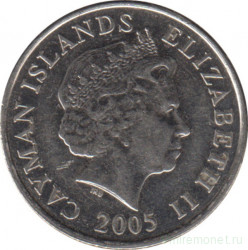 Монета. Каймановы острова. 10 центов 2005 год.