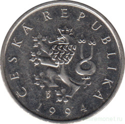 Монета. Чехия. 1 крона 1994 год.