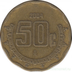 Монета. Мексика. 50 сентаво 2004 год.