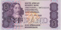 Банкнота. Южно-Африканская республика (ЮАР). 5 рандов 1978 - 1994 года. Тип 119е.
