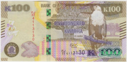 Банкнота. Замбия. 100 квач 2022 год. Тип 61.