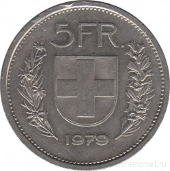 Монета. Швейцария. 5 франков 1979 год.