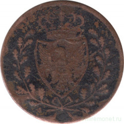 Монета. Сардиния. 1 чентезимо 1826 год. P. Голова орла.