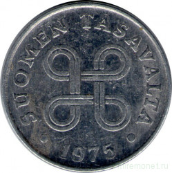 Монета. Финляндия. 1 пенни 1975 год.