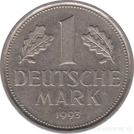 Монета. ФРГ. 1 марка 1993 год. Монетный двор - Берлин (А).