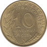  Монета. Франция. 10 сантимов 1973 год. ав.