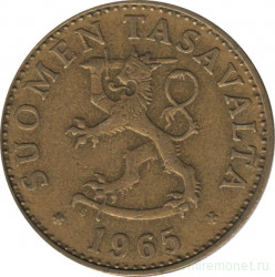 Монета. Финляндия. 50 пенни 1965 год.