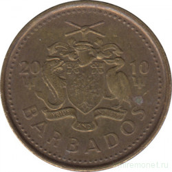 Монета. Барбадос. 5 центов 2010 год.