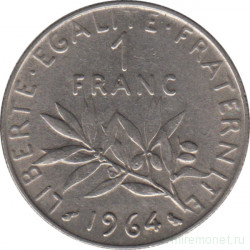 Монета. Франция. 1 франк 1964 год.