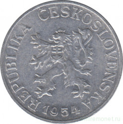 Монета. Чехословакия. 25 геллеров 1954 год.