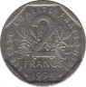 Монета. Франция. 2 франка 1994 год. ав.