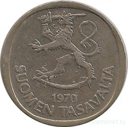 Монета. Финляндия. 1 марка 1970 год.