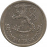 Аверс.Монета. Финляндия. 1 марка 1970 год.
