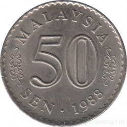 Монета. Малайзия. 50 сен 1988 год.