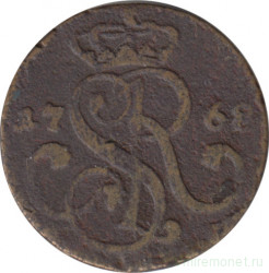 Монета. Польша. 1 грош 1768 год. G.