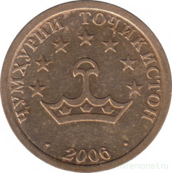 Монета. Таджикистан. 20 дирамов 2006 год. Магнитная.