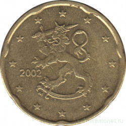Монеты. Финляндия. 20 центов 2002 год.