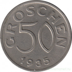 Монета. Австрия. 50 грошей 1935 год.