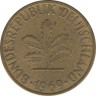 Монета. ФРГ. 5 пфеннигов 1969 год. Монетный двор - Карлсруэ (G). ав.