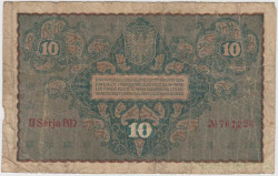 Банкнота. Польша. 10 польских марок 1919 год, серия XX.