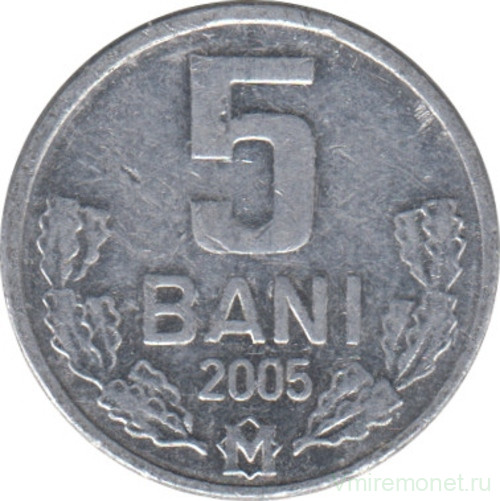 Монета. Молдова. 5 баней 2005 год.