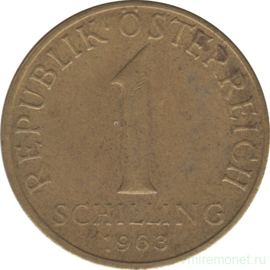 Монета. Австрия. 1 шиллинг 1963 год.
