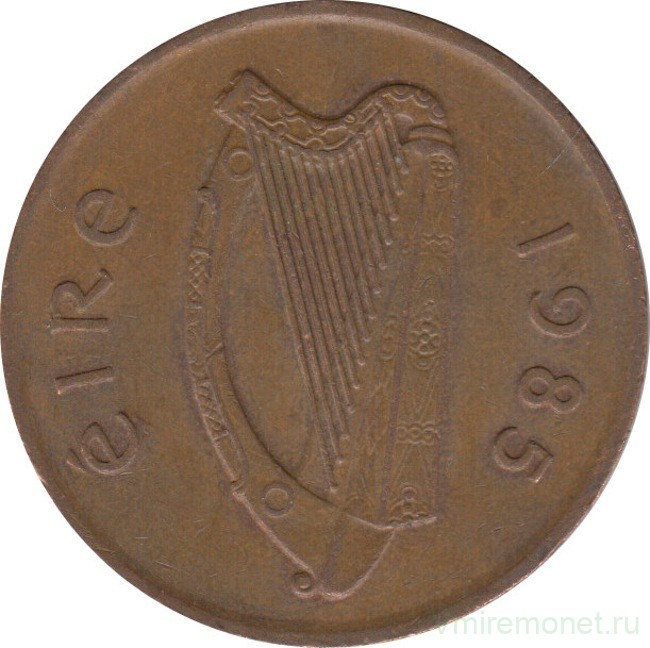 Монета. Ирландия. 2 пенса 1985 год.