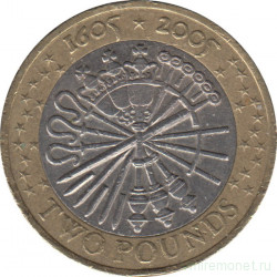 Монета. Великобритания. 2 фунта 2005 год. 400 лет Пороховому заговору.