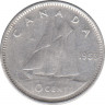 Монета. Канада. 10 центов 1953 год. ав.