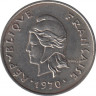Монета. Новая Каледония. 10 франков 1970 год. ав.